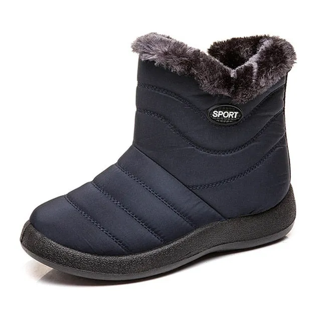 Winter Snow Boots Waterproof Warm Plush Ankle Boots For Women