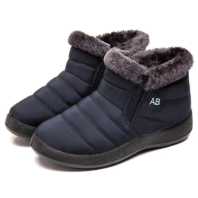 Winter Snow Boots Waterproof Warm Plush Ankle Boots For Women