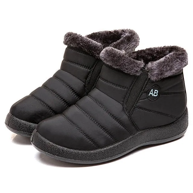 Winter Snow Boots Waterproof Warm Plush Ankle Boots For Women
