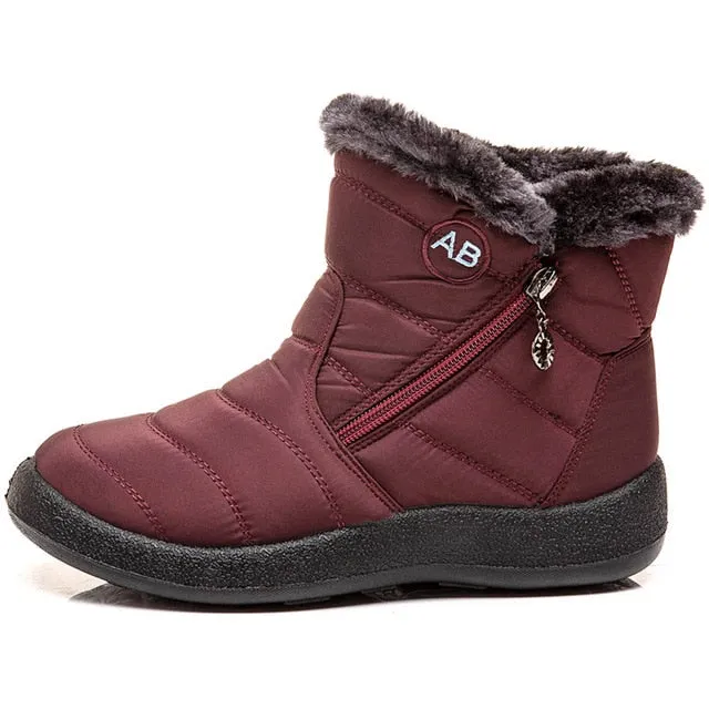 Winter Snow Boots Waterproof Warm Plush Ankle Boots For Women