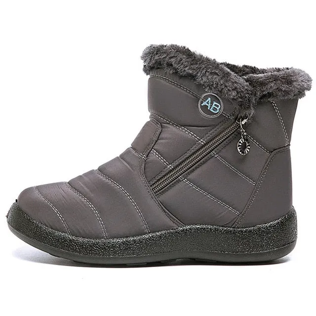 Winter Snow Boots Waterproof Warm Plush Ankle Boots For Women