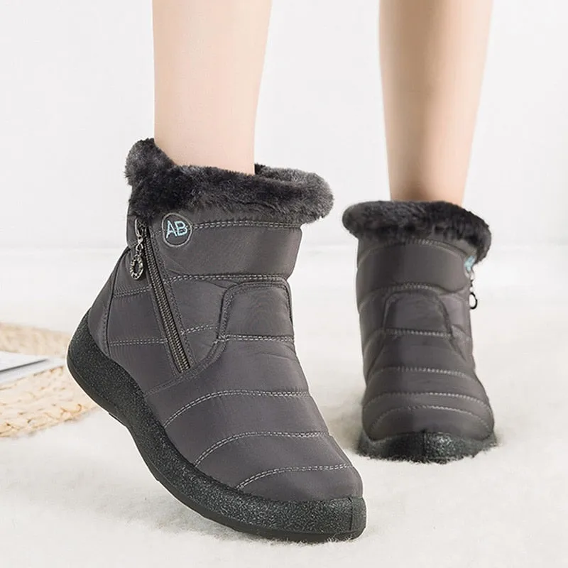 Winter Snow Boots Waterproof Warm Plush Ankle Boots For Women