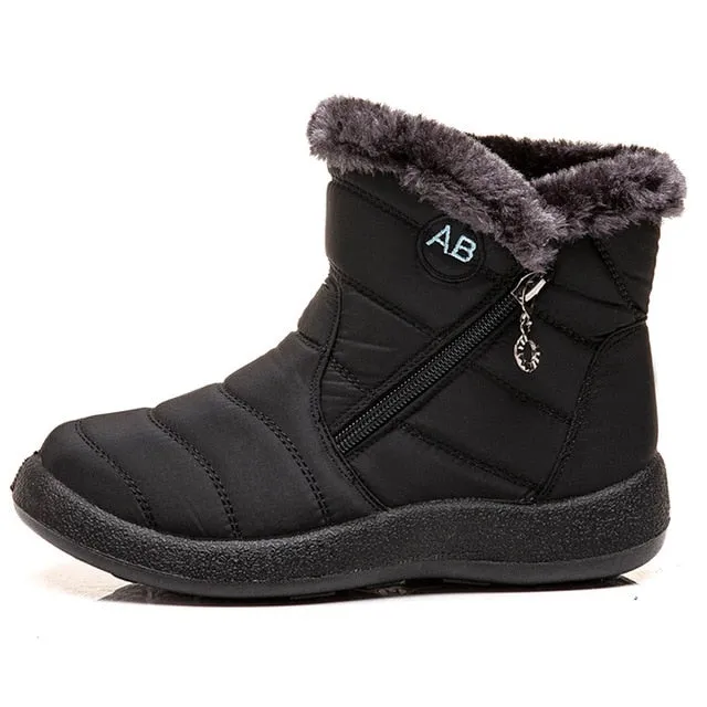 Winter Snow Boots Waterproof Warm Plush Ankle Boots For Women