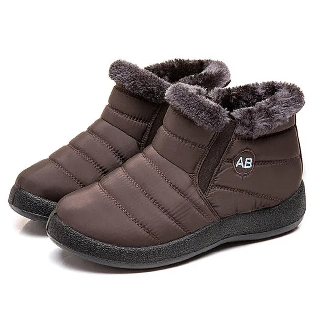 Winter Snow Boots Waterproof Warm Plush Ankle Boots For Women