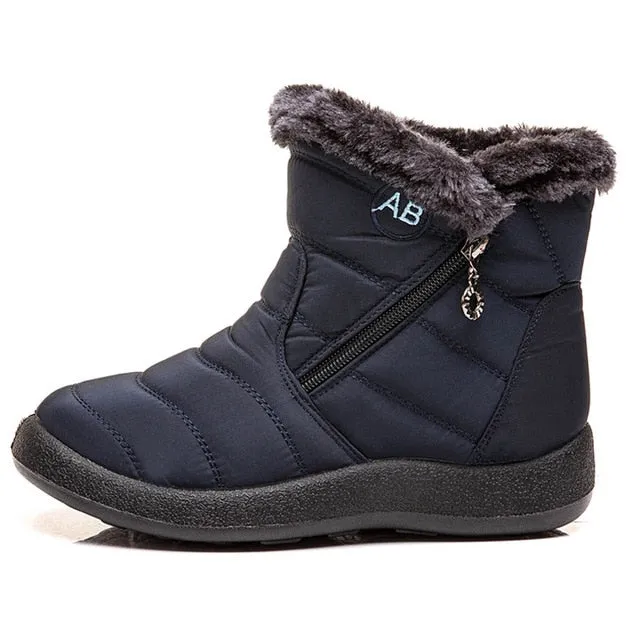 Winter Snow Boots Waterproof Warm Plush Ankle Boots For Women