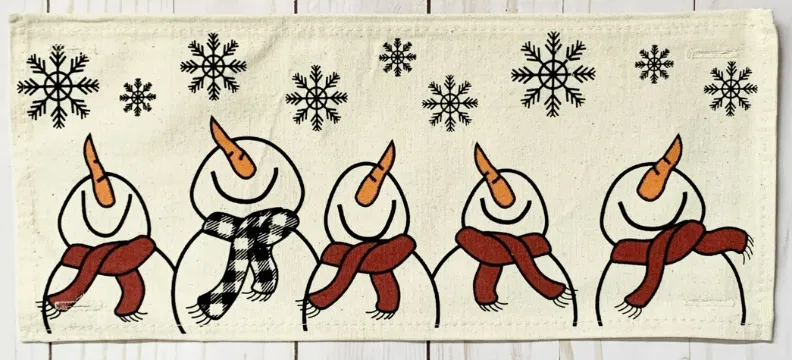 Winter Snowman Scarves Panel