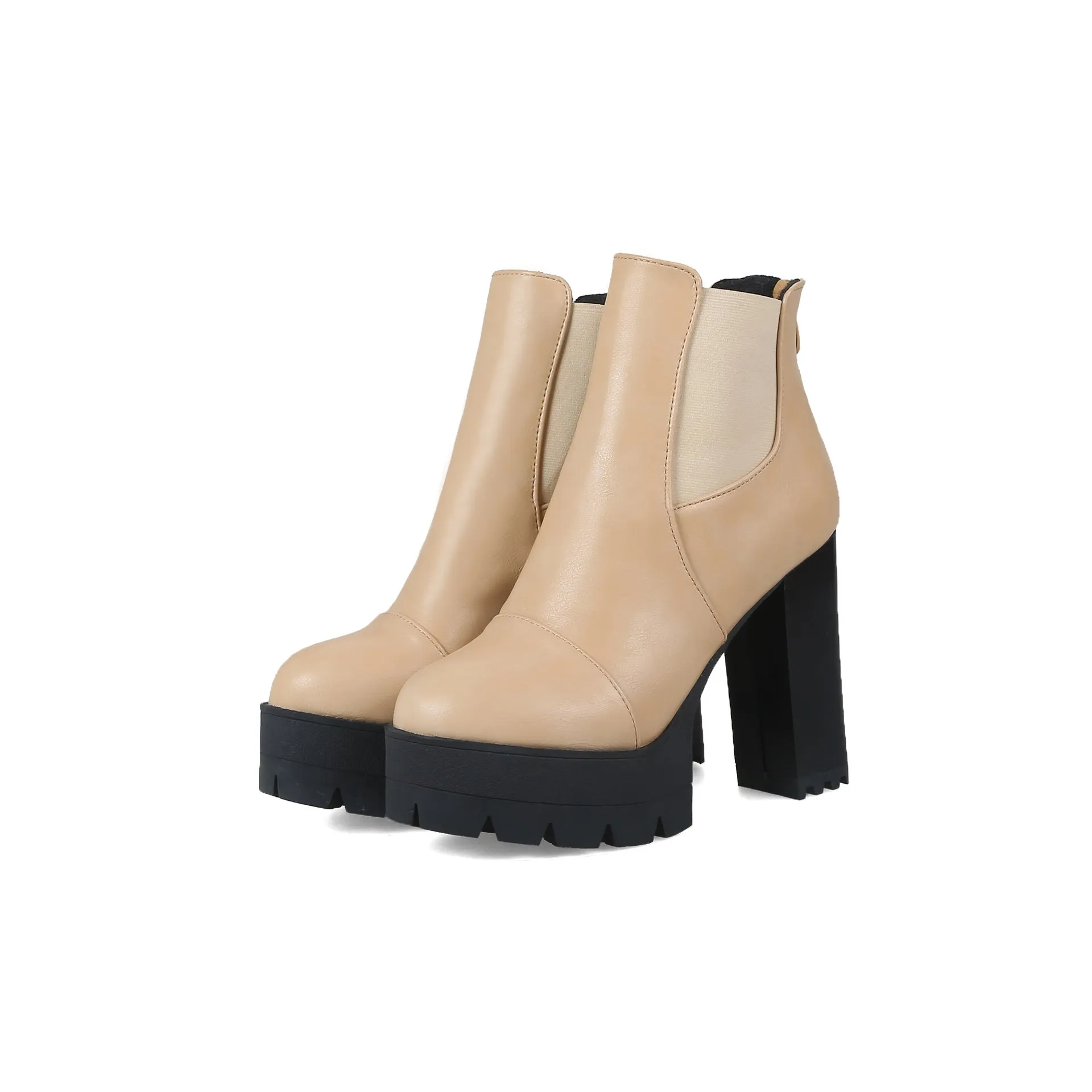 Women Shoes Winter High Heels Platform Short Boots