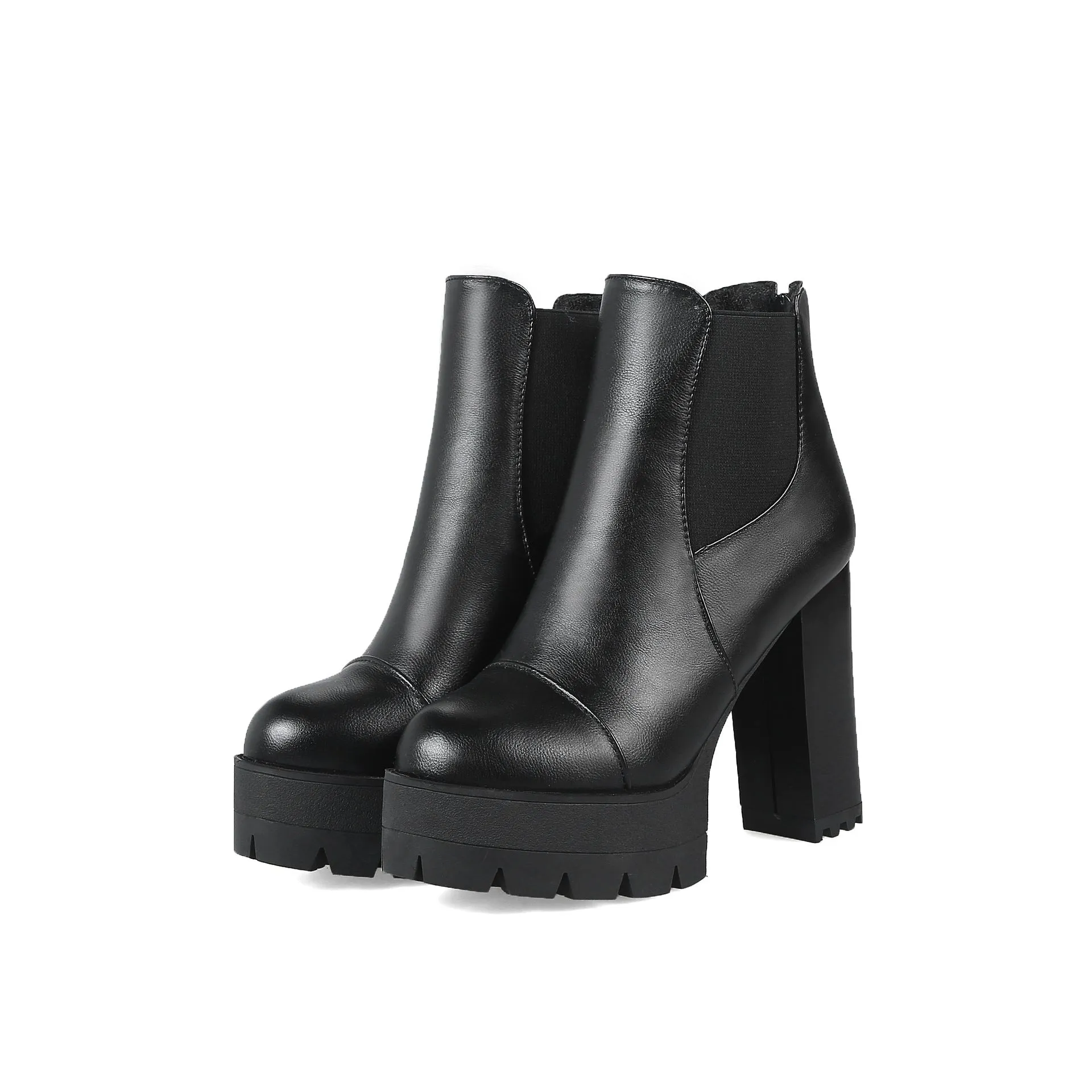 Women Shoes Winter High Heels Platform Short Boots