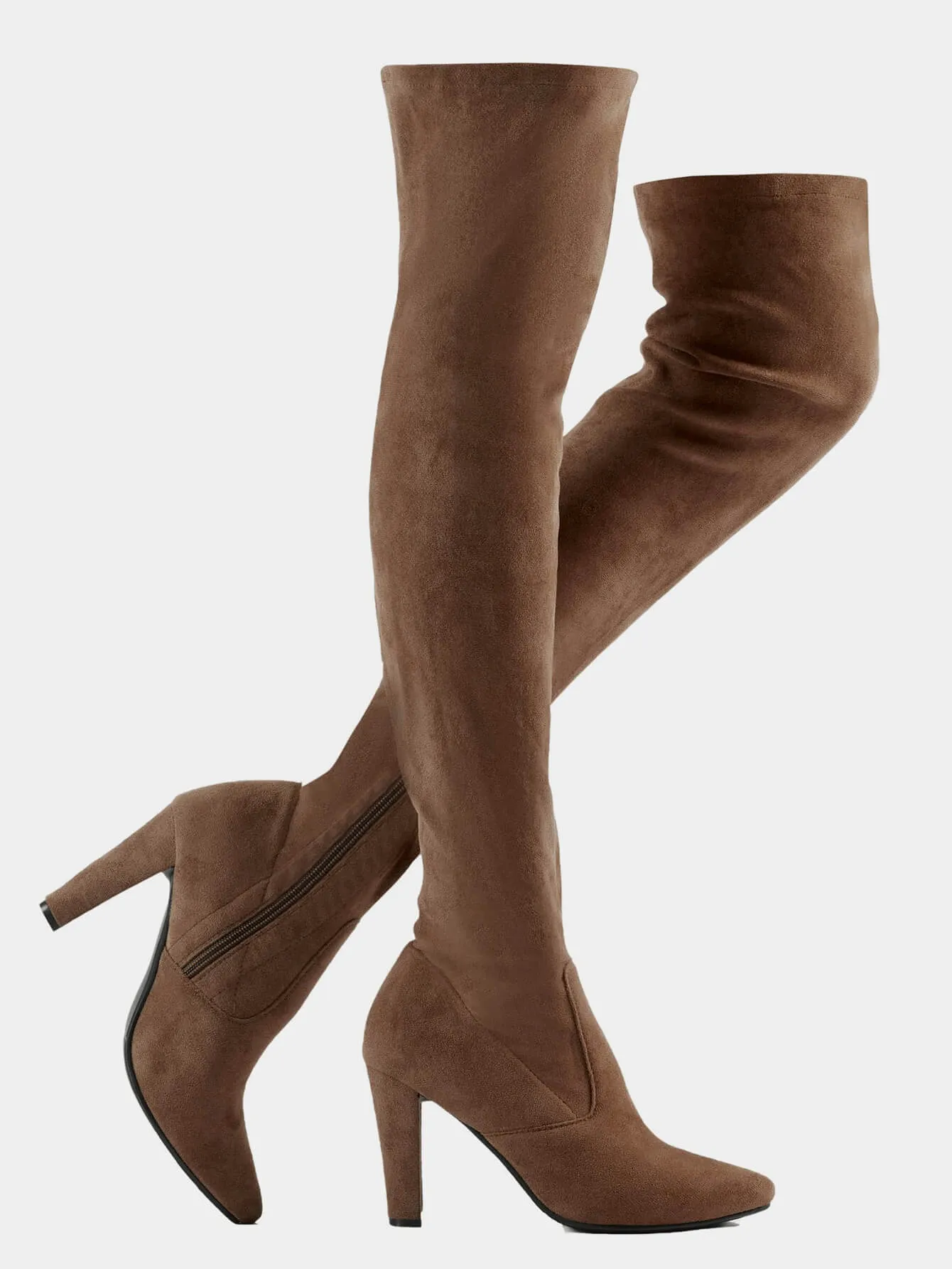 Women Stretch Chunky Heel Boots