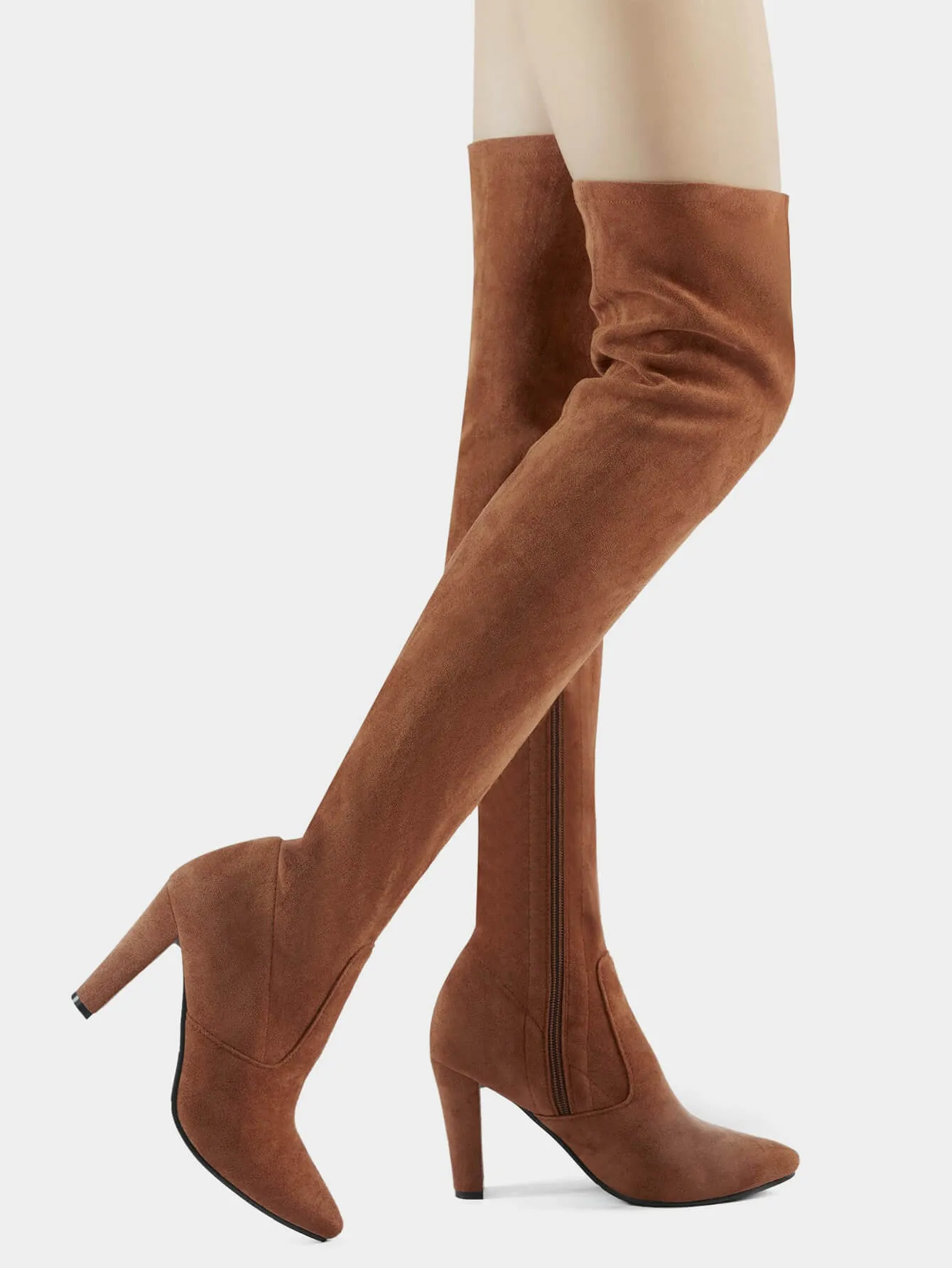 Women Stretch Chunky Heel Boots