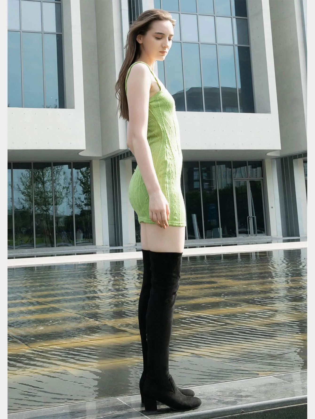 Women Stretch Suede Boots