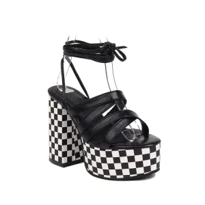 Women's Cross Straps Thick Sole Chunky Heel Platform Sandals