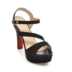 Women's Peep Toe Ankle Strap Platform Super High Heel Sandals