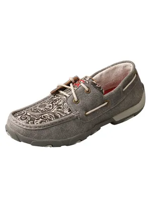 Women’s Twisted X Boat Shoe Driving Moc Grey/Multi- WDM0130