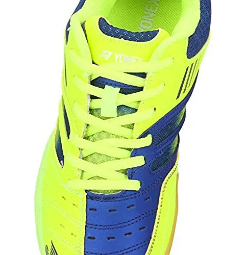 Yonex Tru-Cushion V Non Marking Badminton Court Shoes, Lime/Navy - 8 UK