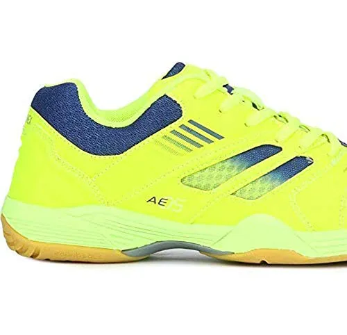Yonex Tru-Cushion V Non Marking Badminton Court Shoes, Lime/Navy - 8 UK