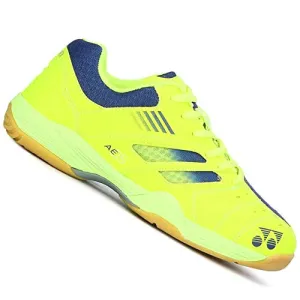Yonex Tru-Cushion V Non Marking Badminton Court Shoes, Lime/Navy - 8 UK