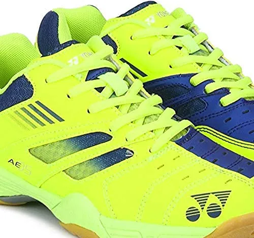 Yonex Tru-Cushion V Non Marking Badminton Court Shoes, Lime/Navy - 8 UK